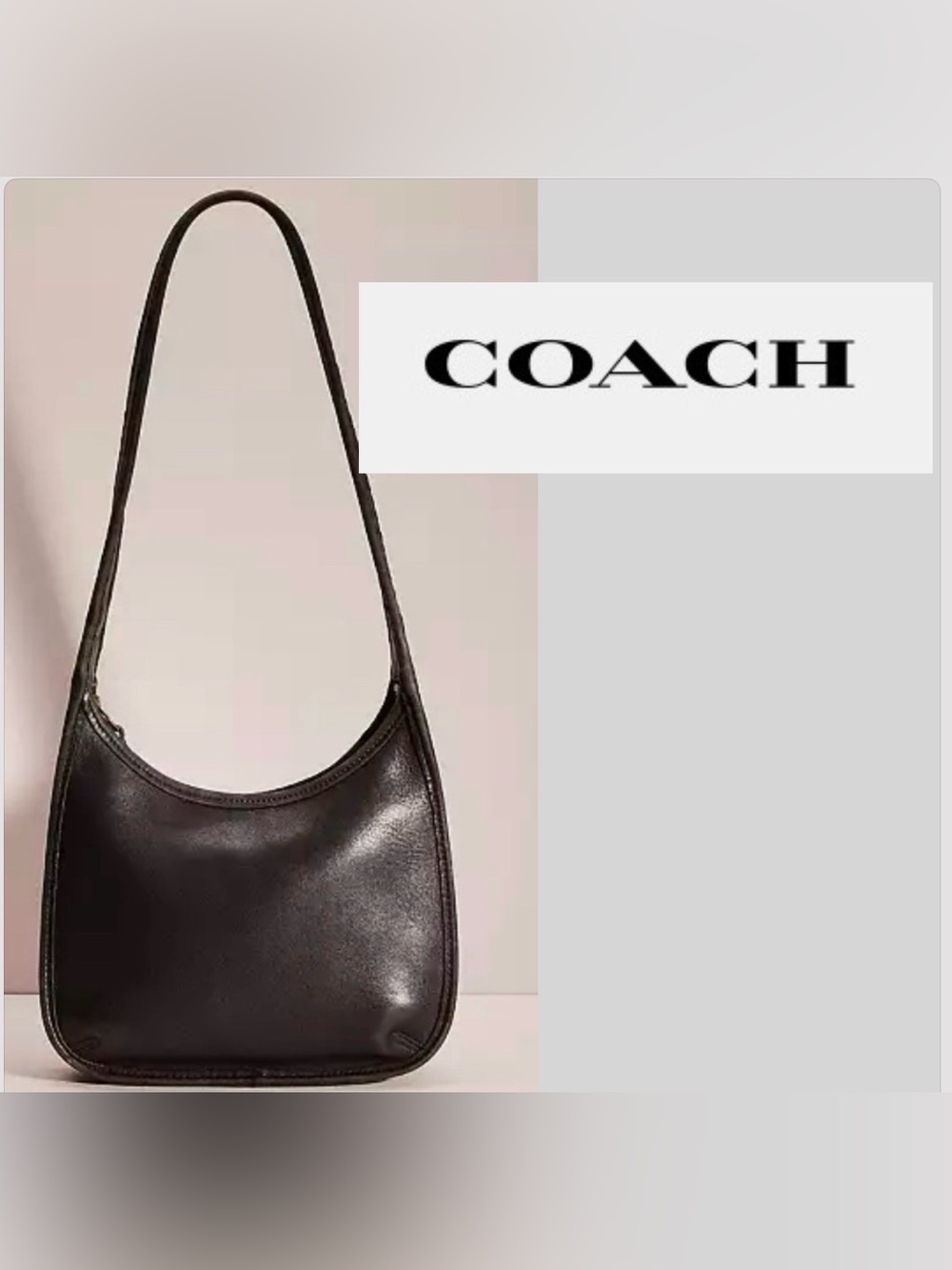 Coach Black Leather Shoulder Bag Ergo mini vintage 90’s
